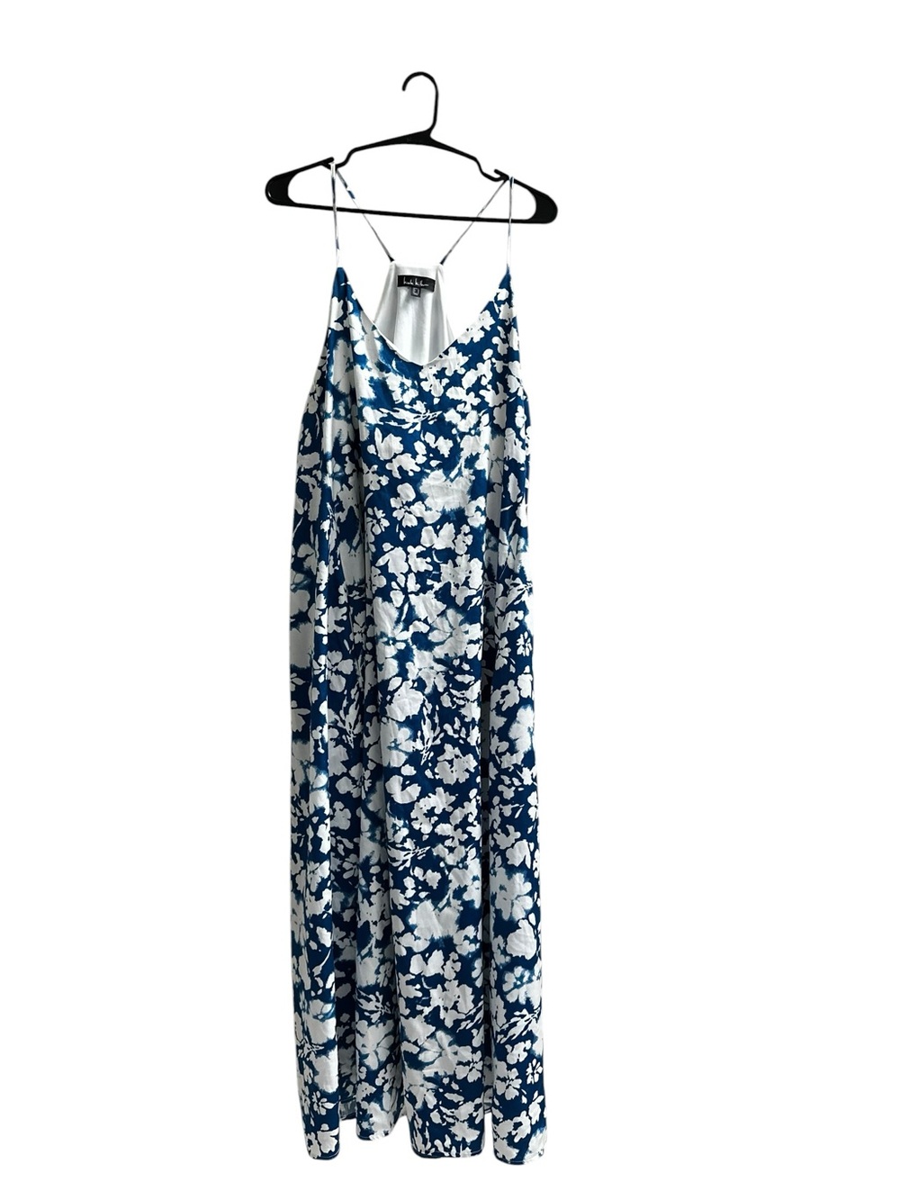 Nicole Miller New York Blue White Floral Maxi Summer Dress